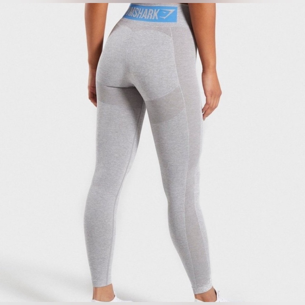 Gymshark Flex High Waisted Leggings - Light Grey/Blue